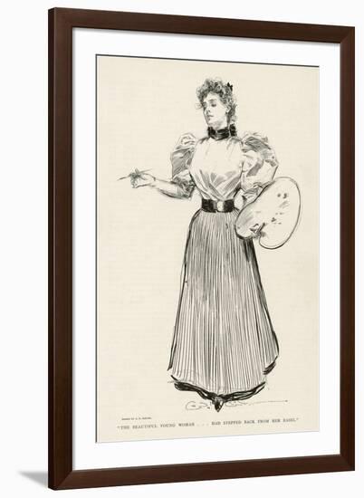 Young Female Artist at Work-Charles Dana Gibson-Framed Premium Giclee Print