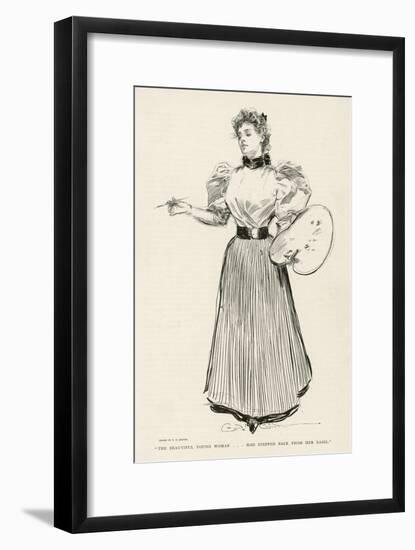 Young Female Artist at Work-Charles Dana Gibson-Framed Art Print