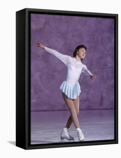 Young Female Figure Skater-null-Framed Stretched Canvas