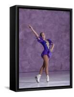 Young Female Figure Skater-null-Framed Stretched Canvas