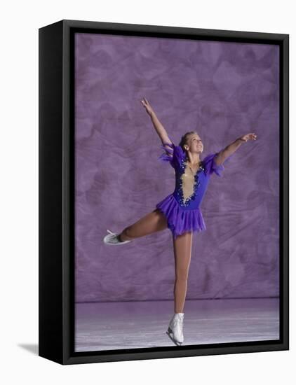 Young Female Figure Skater-null-Framed Stretched Canvas