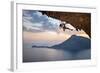 Young Female Rock Climber at Sunset, Kalymnos Island, Greece-photobac-Framed Photographic Print