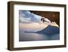 Young Female Rock Climber at Sunset, Kalymnos Island, Greece-photobac-Framed Photographic Print