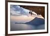 Young Female Rock Climber at Sunset, Kalymnos Island, Greece-photobac-Framed Photographic Print