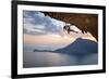 Young Female Rock Climber at Sunset, Kalymnos Island, Greece-photobac-Framed Photographic Print