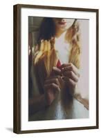 Young Female with a Leaf-Carolina Hernandez-Framed Photographic Print