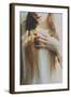 Young Female with Hand Touching Her Hair-Carolina Hernandez-Framed Photographic Print