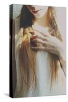 Young Female with Hand Touching Her Hair-Carolina Hernandez-Stretched Canvas