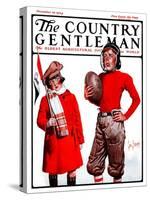 "Young Football Player," Country Gentleman Cover, November 22, 1924-George Brehm-Stretched Canvas