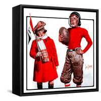 "Young Football Player,"November 22, 1924-George Brehm-Framed Stretched Canvas