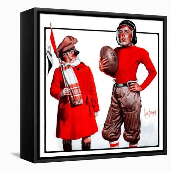 "Young Football Player,"November 22, 1924-George Brehm-Framed Stretched Canvas