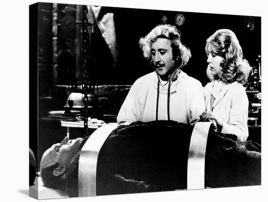 Young Frankenstein, from Left, Peter Boyle, Gene Wilder, Teri Garr, 1974-null-Stretched Canvas