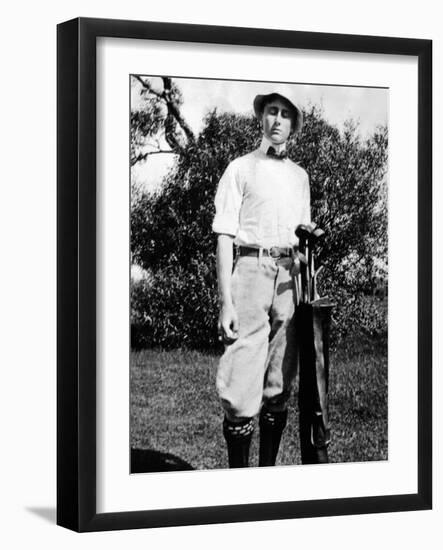 Young Franklin Roosevelt at on a Golf Course at Age 17, ca 1899-null-Framed Photo