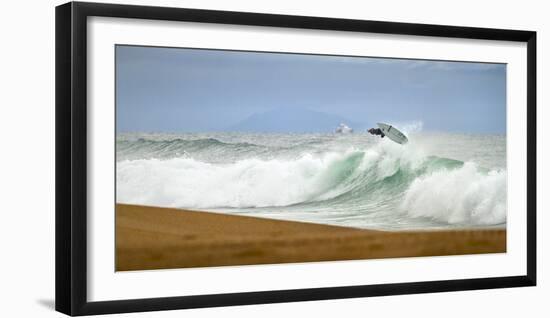 Young French Surfer with a Radical Air in Plage Les Casernes, France-Axel Brunst-Framed Photographic Print