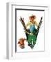 Young Gardener - Child Life-Keith Ward-Framed Giclee Print