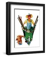 Young Gardener - Child Life-Keith Ward-Framed Premium Giclee Print