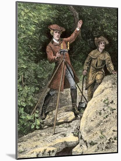 Young George Washington Working as a Surveyor in Virginia-null-Mounted Giclee Print