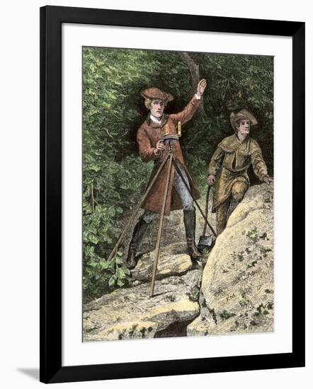 Young George Washington Working as a Surveyor in Virginia-null-Framed Giclee Print