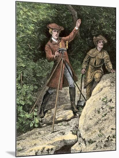Young George Washington Working as a Surveyor in Virginia-null-Mounted Giclee Print
