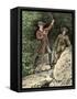 Young George Washington Working as a Surveyor in Virginia-null-Framed Stretched Canvas