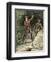 Young George Washington Working as a Surveyor in Virginia-null-Framed Giclee Print