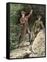 Young George Washington Working as a Surveyor in Virginia-null-Framed Stretched Canvas