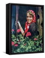 Young German Woman at a Window, 1943-null-Framed Stretched Canvas