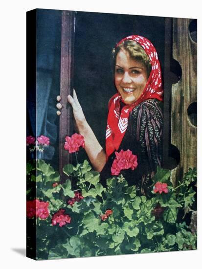 Young German Woman at a Window, 1943-null-Stretched Canvas