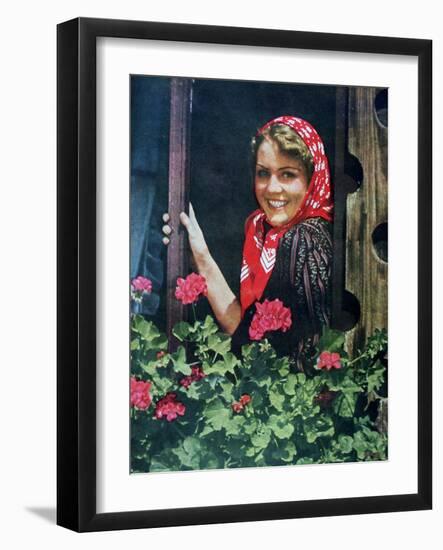 Young German Woman at a Window, 1943-null-Framed Giclee Print