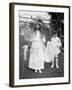 Young Girl and Attending Young Boy, Ca. 1900-null-Framed Photographic Print