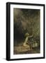 Young girl and bat-like-Arthur Rackham-Framed Giclee Print