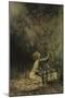 Young girl and bat-like-Arthur Rackham-Mounted Giclee Print