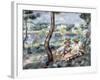 Young Girl and Boy in a Landscape, 1893-Pierre-Auguste Renoir-Framed Giclee Print