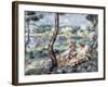 Young Girl and Boy in a Landscape, 1893-Pierre-Auguste Renoir-Framed Giclee Print