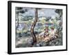 Young Girl and Boy in a Landscape, 1893-Pierre-Auguste Renoir-Framed Giclee Print