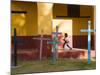 Young Girl and Indian Crosses, San Cristobal de Las Casas, Chiapas Province, Mexico-Peter Adams-Mounted Photographic Print