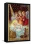 Young Girl Angels Admiring Christ Child-null-Framed Stretched Canvas