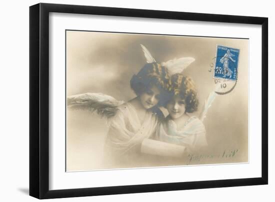 Young Girl Angels Reading-null-Framed Art Print