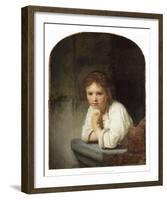 Young Girl at a Window (1645)-Rembrandt van Rijn-Framed Art Print