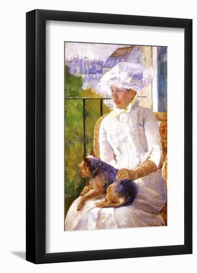 Young Girl at a Window-Mary Cassatt-Framed Giclee Print