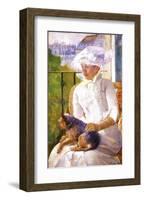 Young Girl at a Window-Mary Cassatt-Framed Giclee Print