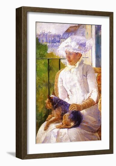 Young Girl at a Window-Mary Cassatt-Framed Giclee Print