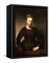 Young Girl at an Open Half-Door, 1645-Rembrandt van Rijn-Framed Stretched Canvas