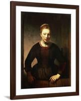 Young Girl at an Open Half-Door, 1645-Rembrandt van Rijn-Framed Giclee Print