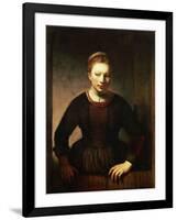 Young Girl at an Open Half-Door, 1645-Rembrandt van Rijn-Framed Giclee Print