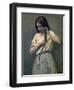 Young Girl at Her Toilet-Jean-Baptiste-Camille Corot-Framed Premium Giclee Print