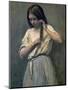 Young Girl at Her Toilet-Jean-Baptiste-Camille Corot-Mounted Premium Giclee Print