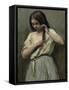 Young Girl at Her Toilet-Jean-Baptiste-Camille Corot-Framed Stretched Canvas