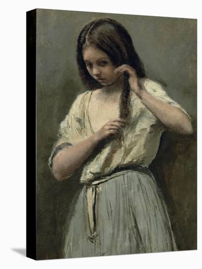 Young Girl at Her Toilet-Jean-Baptiste-Camille Corot-Stretched Canvas