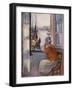 Young Girl at the Window Opposite the Island of Yeu-Henri Lebasque-Framed Giclee Print